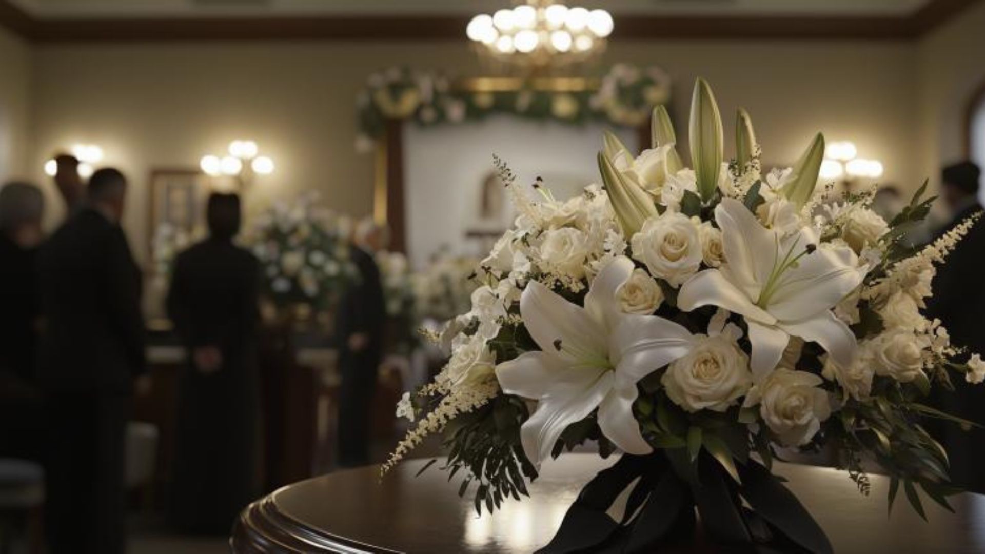 Livraison de fleurs de deuil pour une cérémonie funéraire