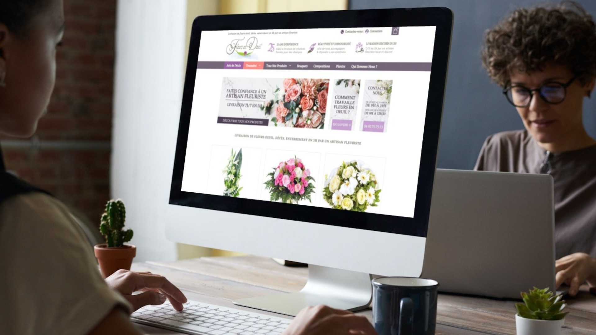 Site web Fleurs-en-deuil.com spécialisé dans les avis de décès