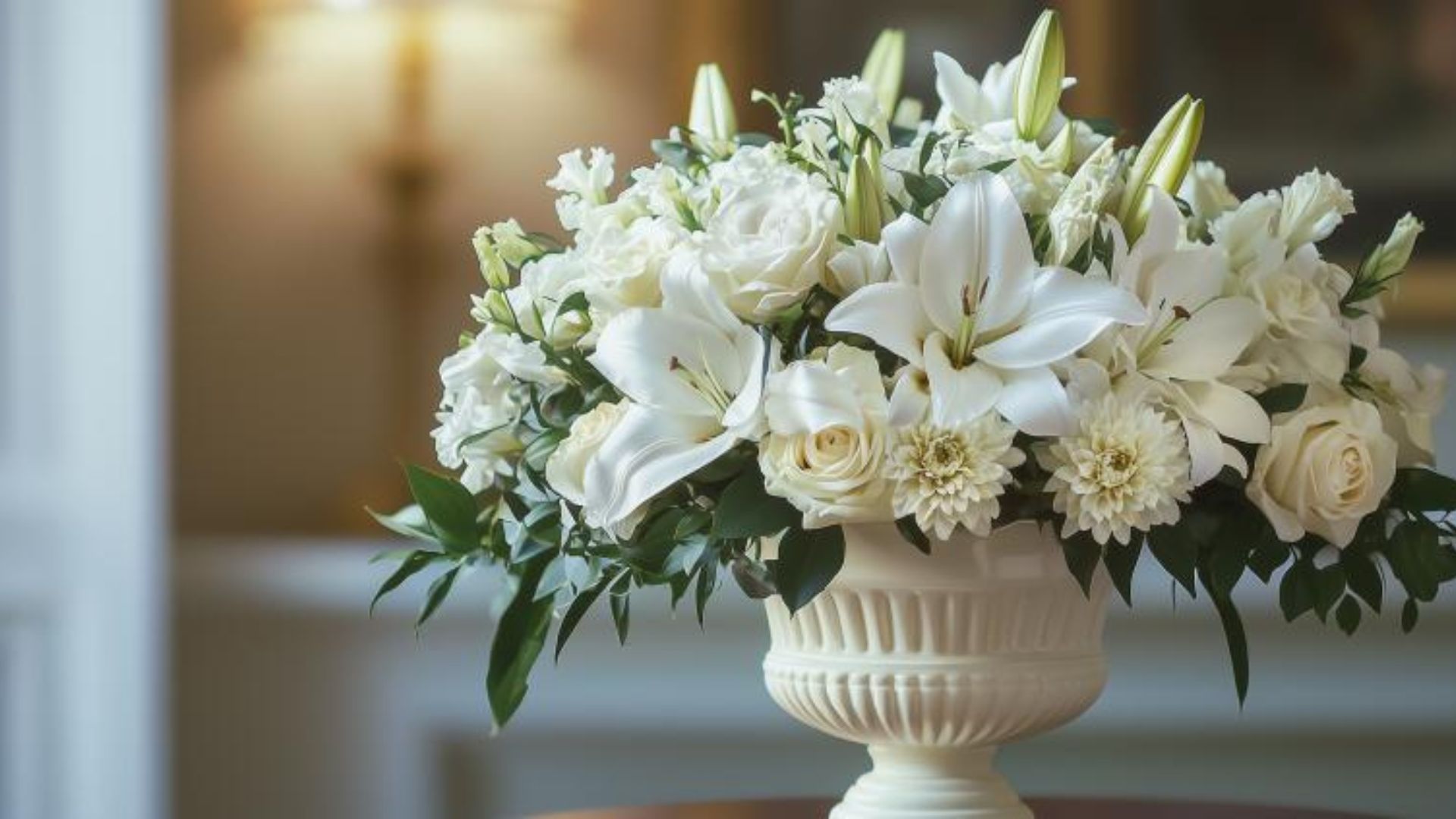 Bouquet de fleurs blanches pour obsèquese